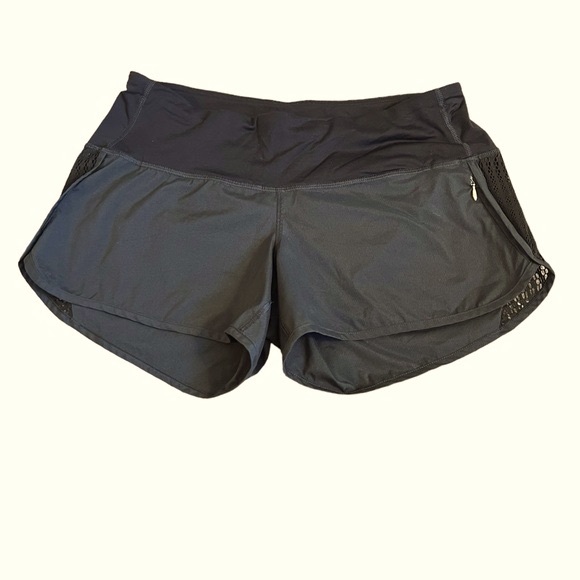 Like New Lululemon Run Sprinter Short Black Running Shorts Zip Pocket Size 6 - Picture 9 of 15
